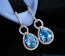Blautopas Ohrringe / Creolen mit Diamanten