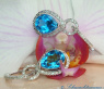 Blautopas Ohrringe / Creolen mit Diamanten