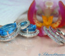 Blautopas Ohrringe / Creolen mit Diamanten