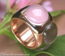 Huge Rose Quartz, Smoky Quartz & Moonstone Ring