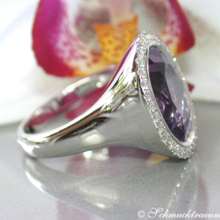 Interesting Amethyst Diamond Ring