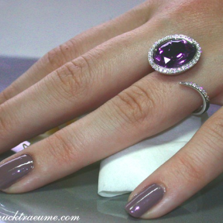 Interesting Amethyst Diamond Ring