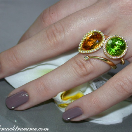 Interesting Amethyst Diamond Ring