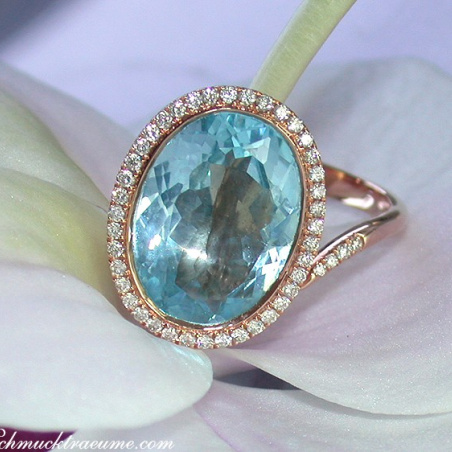 Terrific Blue Topaz Diamond Ring