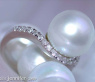 Südseeperle Ring mit braunen Diamanten