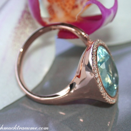 Terrific Blue Topaz Diamond Ring