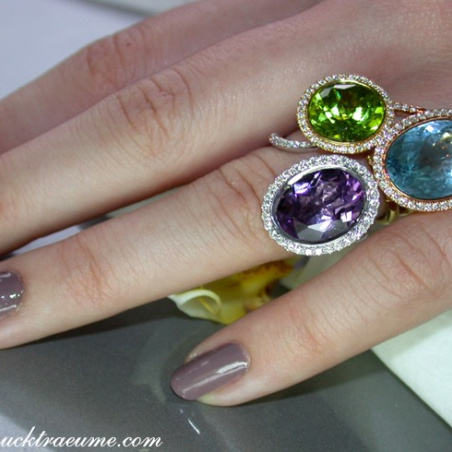 Terrific Blue Topaz Diamond Ring