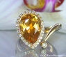 Pretty Citrine Drop Diamond Ring