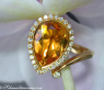 Pretty Citrine Drop Diamond Ring