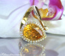 Pretty Citrine Drop Diamond Ring