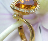 Pretty Citrine Drop Diamond Ring