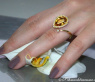 Pretty Citrine Drop Diamond Ring