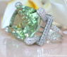 Impressive Green Amethyst Ring with Diamonds