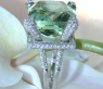 Impressive Green Amethyst Ring with Diamonds