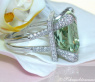 Impressive Green Amethyst Ring with Diamonds