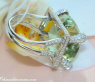 Impressive Green Amethyst Ring with Diamonds