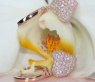 Classic Diamond Heart Earrings in Rose gold 18k