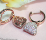 Classic Diamond Heart Earrings in Rose gold 18k