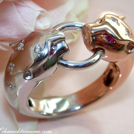 Attractive Diamond Panther Ring