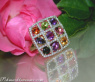 Gorgeous Multicolor Gemstone Ring with Diamonds