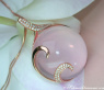 Magnificent Rose Quartz Pendant with Diamonds