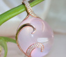 Magnificent Rose Quartz Pendant with Diamonds
