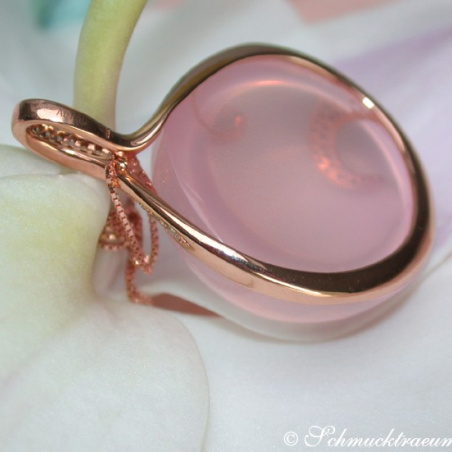 Magnificent Rose Quartz Pendant with Diamonds