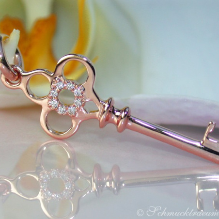 Enchanting Diamond Key Pendant