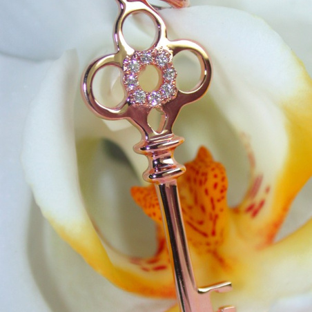 Enchanting Diamond Key Pendant