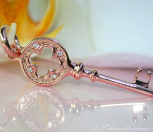Pretty Diamond Key Pendant