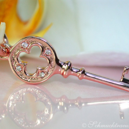 Pretty Diamond Key Pendant