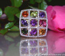 Gorgeous Multicolor Gemstone Ring with Diamonds