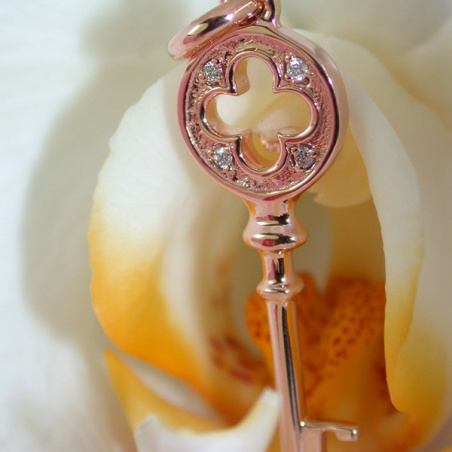 Pretty Diamond Key Pendant