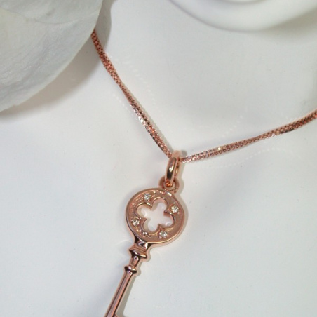 Pretty Diamond Key Pendant
