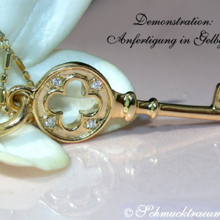 Pretty Diamond Key Pendant