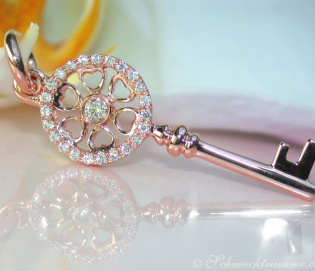 Beautiful Diamond Key Pendant