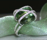 Prasiolith Ring mit Brillanten