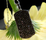 Striking Black Diamond Dog Tag Pendant