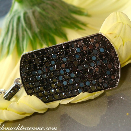 Striking Black Diamond Dog Tag Pendant