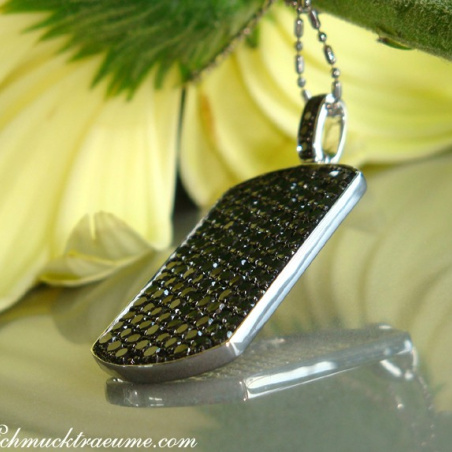 Striking Black Diamond Dog Tag Pendant