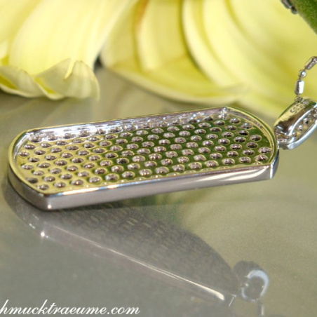 Striking Black Diamond Dog Tag Pendant