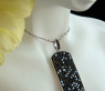 Striking Black Diamond Dog Tag Pendant