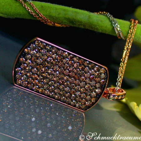Brown Diamond Dog Tag Pendant