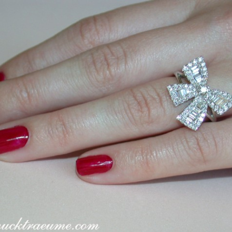 Feminine Diamond Bow Ring
