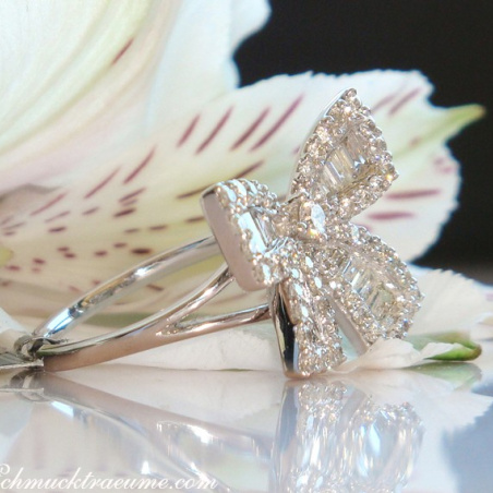 Feminine Diamond Bow Ring