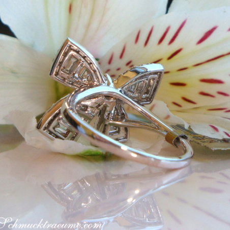 Feminine Diamond Bow Ring