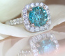 Exquisite blue diamond solitaire ring