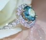 Exquisite blue diamond solitaire ring