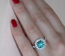 Exquisite blue diamond solitaire ring