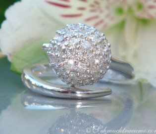 Attractive Pave Ball Diamond Ring